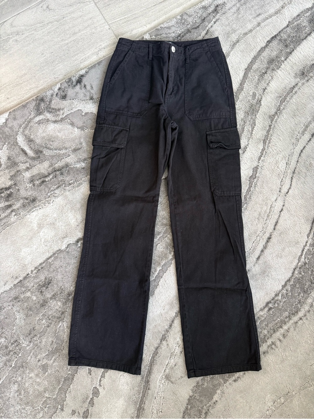 Zara Black Women's Cargo Straight-Leg Pants